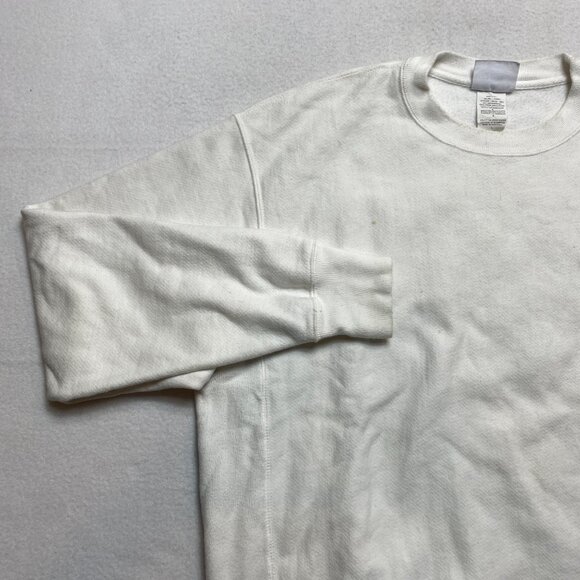 Champion Reverse Weave Crewneck Sweatshirt Men's L White Big Letters on Back - Picture 10 of 16